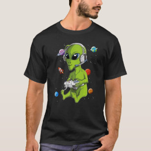 Alien Gamer Video Games Ufo Extraterrestrische Kin T-Shirt