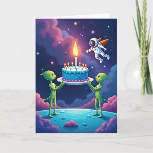 Alien Geburtstagsgrußkarte Karte