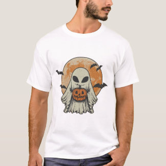 Alien-Geist-Kürbis-Halloween-Vintage-Gruselige Nac T-Shirt