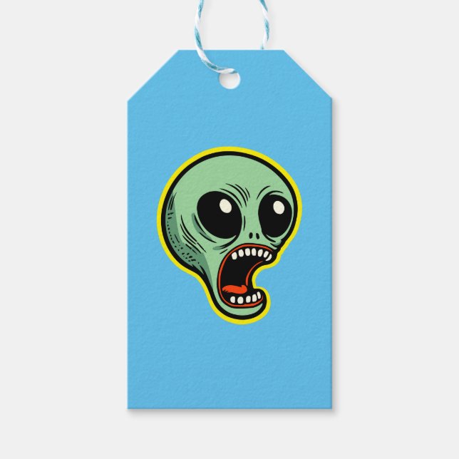 Alien Geschenkanhänger (Vorderseite)