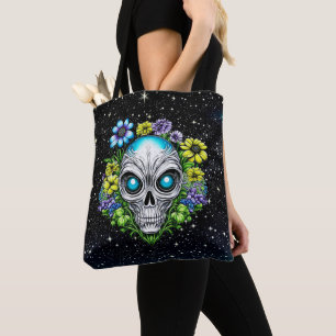 Alien Gesicht und Blume Kunst