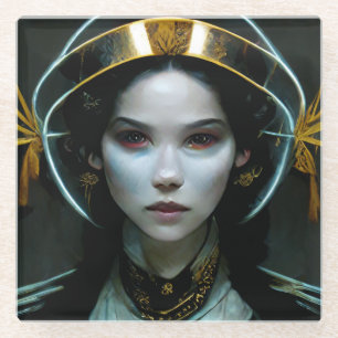 Alien Girl 2 Science Fiction Glasuntersetzer