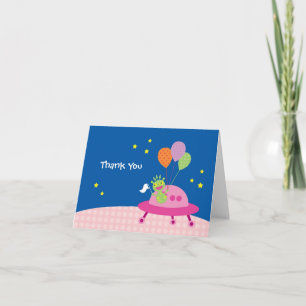 Alien Girl Thank You Note Card Dankeskarte