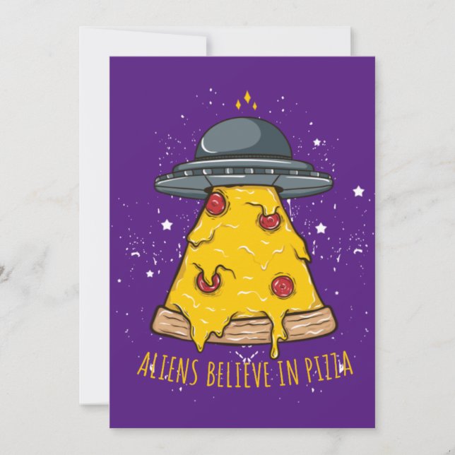 Alien glaubt an Pizza Einladung (Vorderseite)
