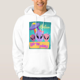 Alien glaubt, dass Mädchen spielen Hoodie