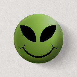 Alien-glückliches Gesicht Button