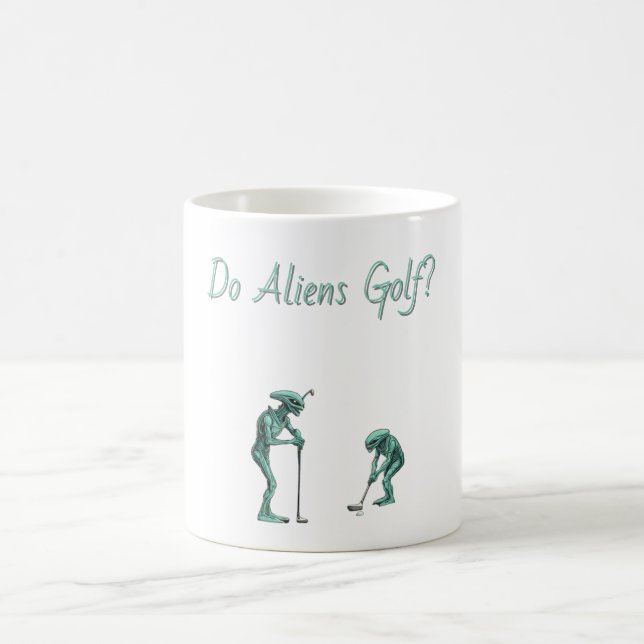 Alien Golf Tasse - bearbeitbarer Text (Mittel)