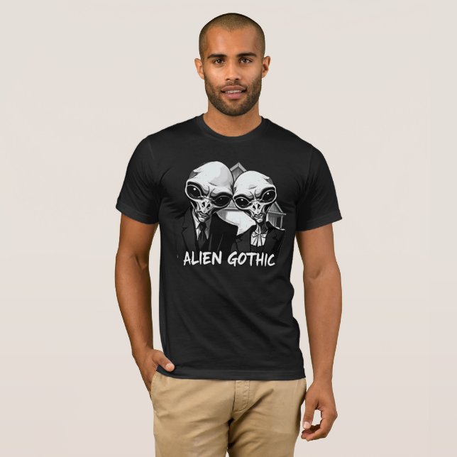 Alien Gothic über Retro Fusion T-Shirt (Vorne ganz)