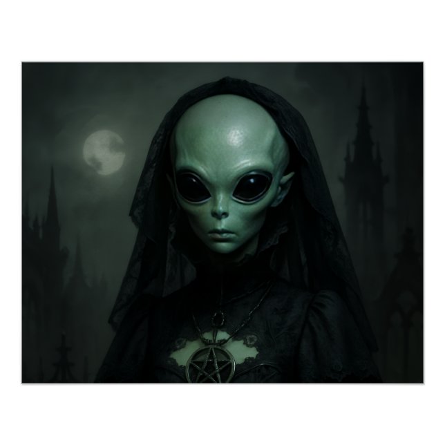 Alien Gotische Priesterin des Mondes Poster (Vorderseite)