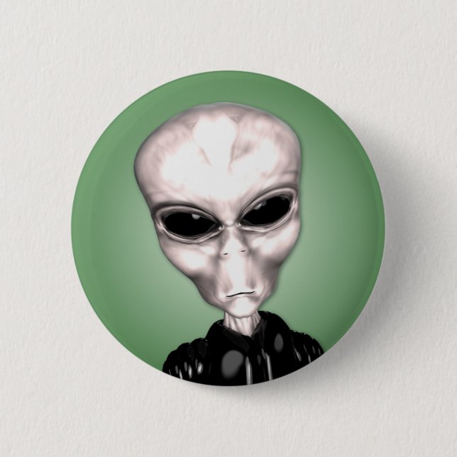 Alien-Grau-Knopf Button (Vorderseite)