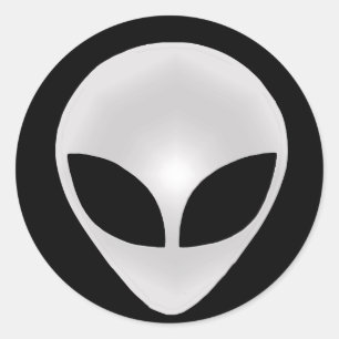 Alien Graukopf Runder Aufkleber