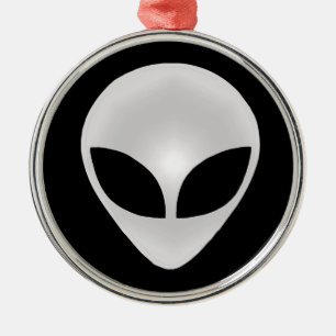 Alien Graukopf Silbernes Ornament