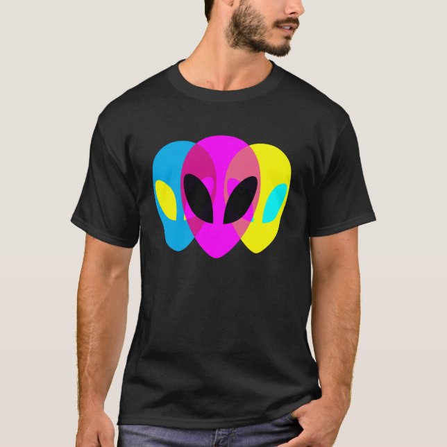 Alien Gray CMYK Tryptic T-Shirt (Vorderseite)