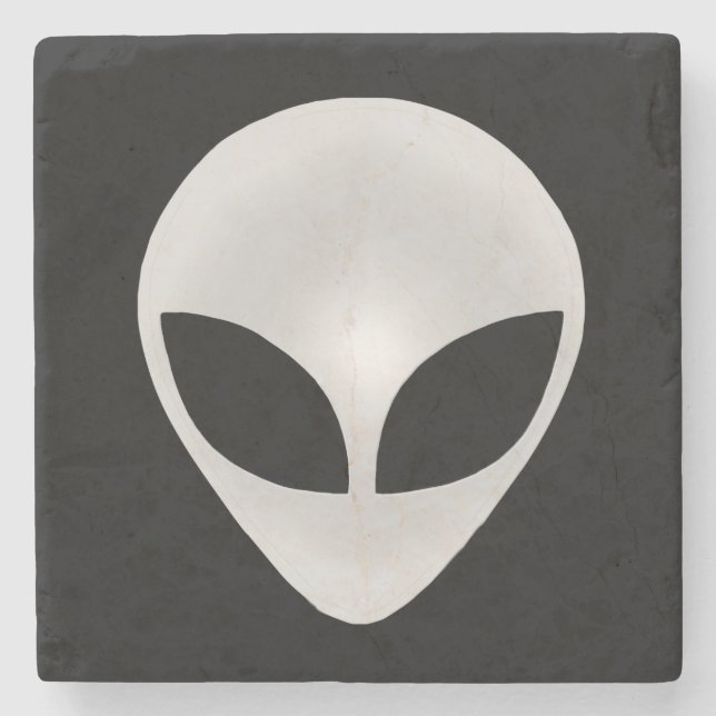Alien Gray Head Steinuntersetzer (Vorderseite)