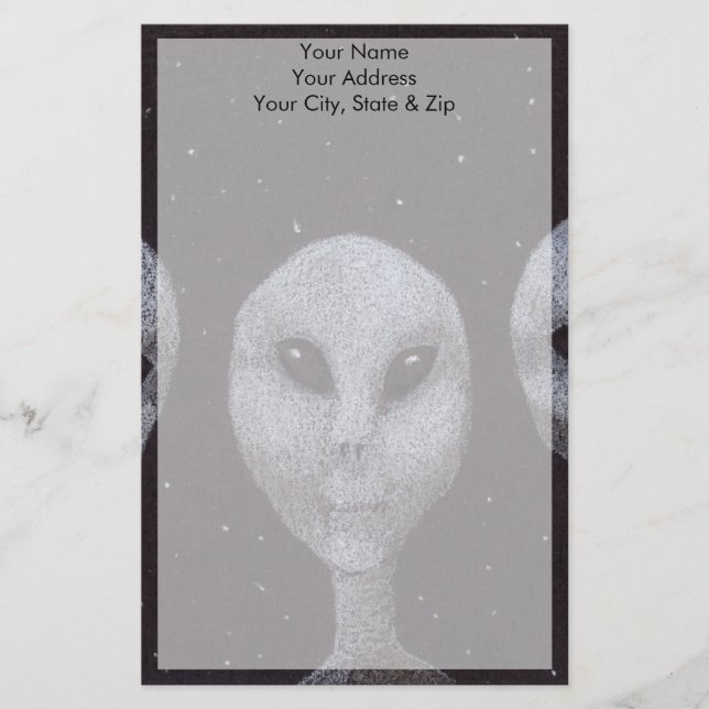 Alien Grays Briefpapier (Vorderseite)