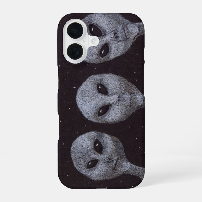 Alien Grays iPhone 16 Hülle (Rückseite)