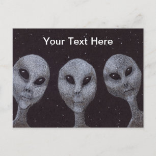 Alien Grays Postkarte