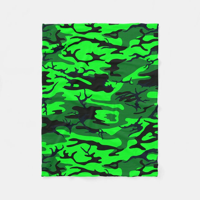 Alien Green Camouflage Throw Blanket Fleecedecke (Vorderseite)
