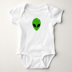 Alien Green Head ufo Science Fiction Extraterrestl Baby Strampler