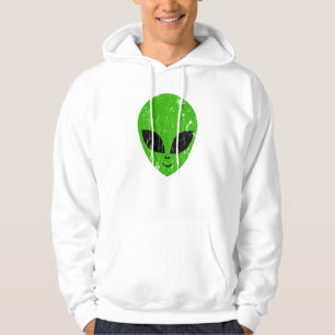 Alien Green Head ufo Science Fiction Extraterrestl Hoodie