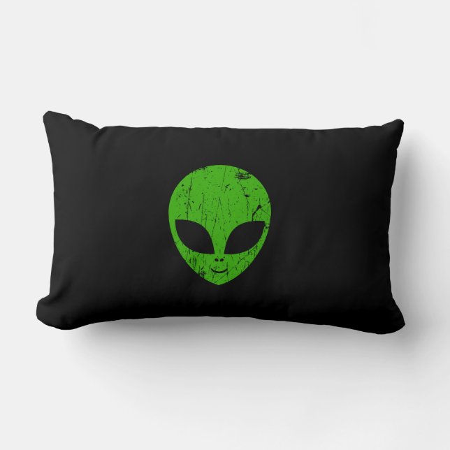 Alien Green Head ufo Science Fiction Extraterrestl Lendenkissen (Vorderseite)