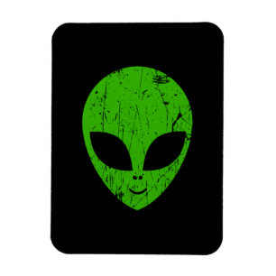 Alien Green Head ufo Science Fiction Extraterrestl Magnet