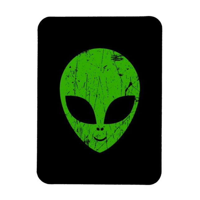 Alien Green Head ufo Science Fiction Extraterrestl Magnet (Vertikal)