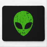 Alien Green Head ufo Science Fiction Extraterrestl Mousepad<br><div class="desc">Alien grüner Kopf ufo Science Fiction extrarestrisches Grunge Lächeln Gesicht</div>
