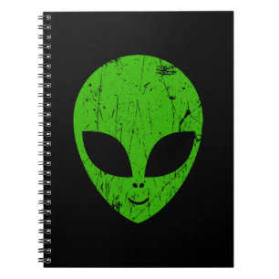 Alien Green Head ufo Science Fiction Extraterrestl Notizblock
