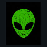 Alien Green Head ufo Science Fiction Extraterrestl Poster<br><div class="desc">Alien grüner Kopf ufo Science Fiction extrarestrisches Grunge Lächeln Gesicht</div>
