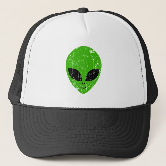 Alien Green Head ufo Science Fiction Extraterrestl Truckerkappe (Vorderseite)