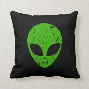 alien green head ufo science fiction extraterrestr kissen
