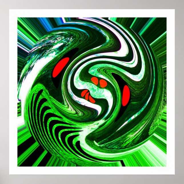 Alien Green Planet Art Poster (Vorne)