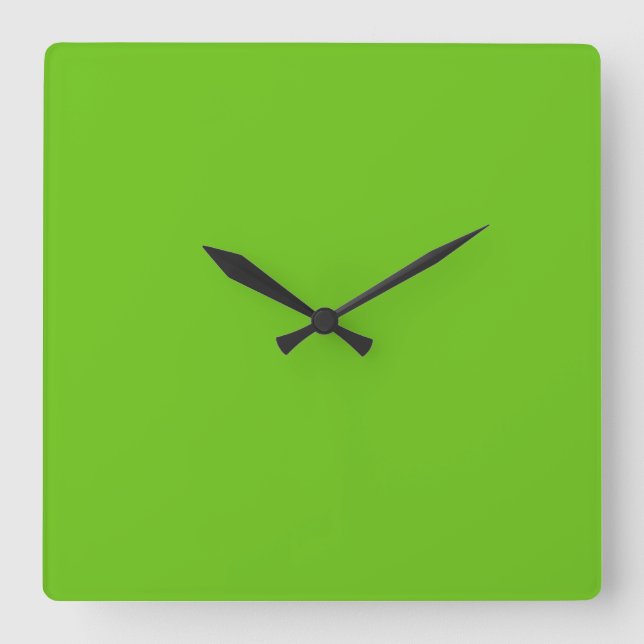 Alien Green Quadratische Wanduhr (Vorderseite)
