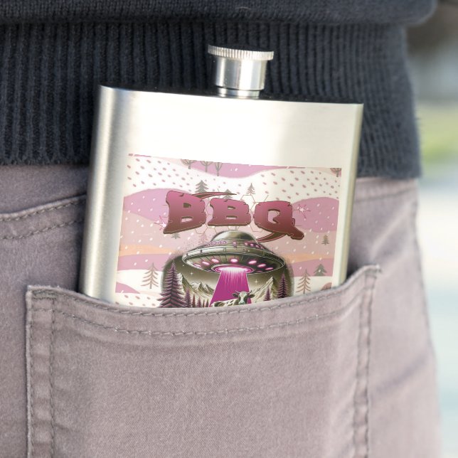 Alien GRILLEN Cow Abduction Joke Flachmann (Beispiel)