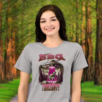 Alien GRILLEN Cow Abduction Joke Tri-Blend Shirt