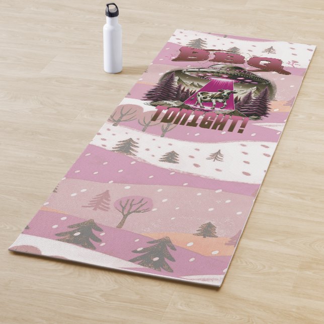 Alien GRILLEN Cow Abduction Joke Yogamatte (Beispiel)