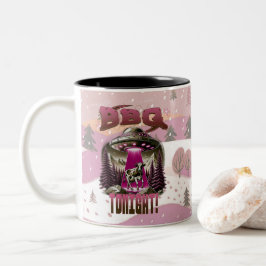 Alien GRILLEN Cow Abduction Joke Zweifarbige Tasse