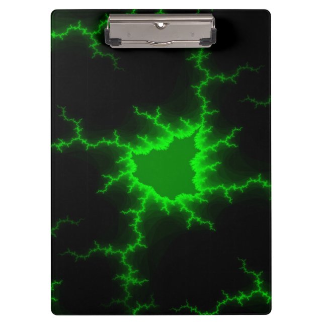 Alien Grüne Blitze in Pitch Black Klemmbrett (Vorderseite)