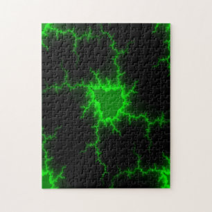 Alien Grüne Blitze in Pitch Black Puzzle