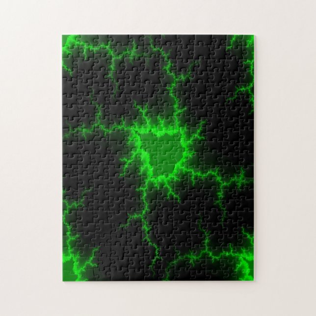 Alien Grüne Blitze in Pitch Black Puzzle (Vertikal)