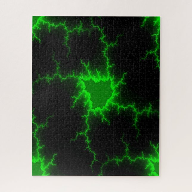 Alien Grüne Blitze in Pitch Black Puzzle (Vertikal)
