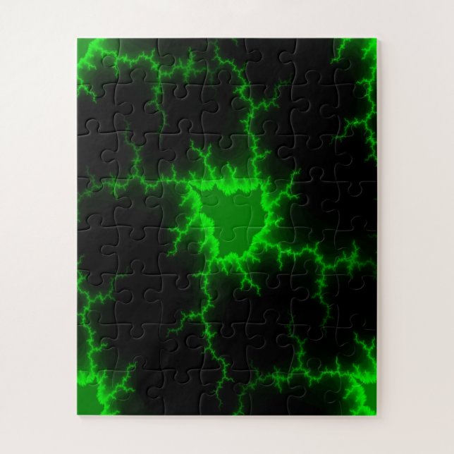 Alien Grüne Blitze in Pitch Black Puzzle (Vertikal)