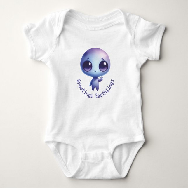 Alien - Grüße Erdlinge Baby Strampler (Vorderseite)