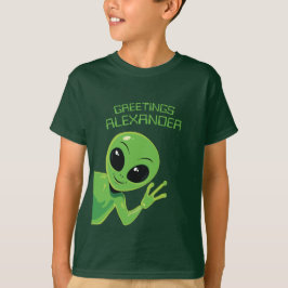 Alien-Grüße Süßer Cartoon-Weltraum T-Shirt