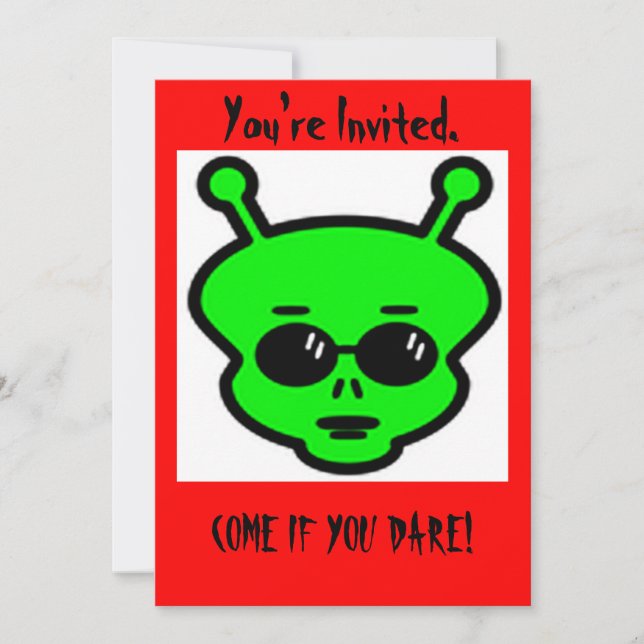 Alien Halloween Einladung (Vorderseite)