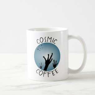 Alien Hands Sci Fi Black Blue ET Art Cosmic Coffee Kaffeetasse