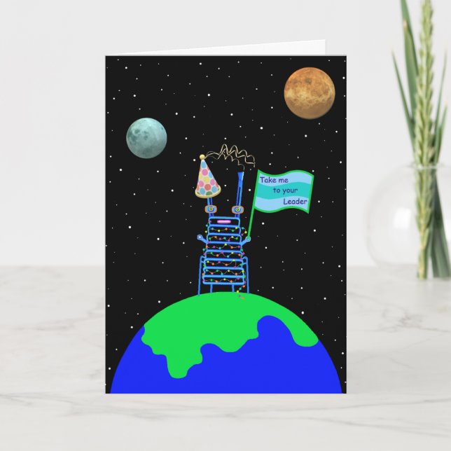Alien Happy Birthday Card by Jo Images Karte (Vorderseite)