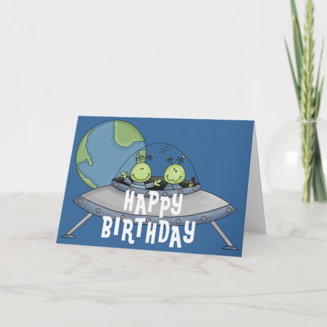 Alien Happy Birthday Children's Greeting Card 5 Karte (Vorderseite)
