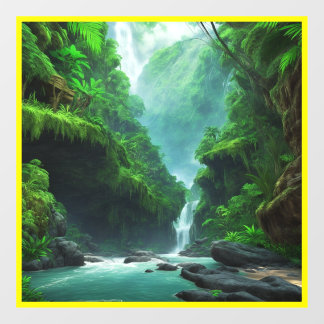 Alien Haven über üppige Wunder und exotische Tiere Fensteraufkleber